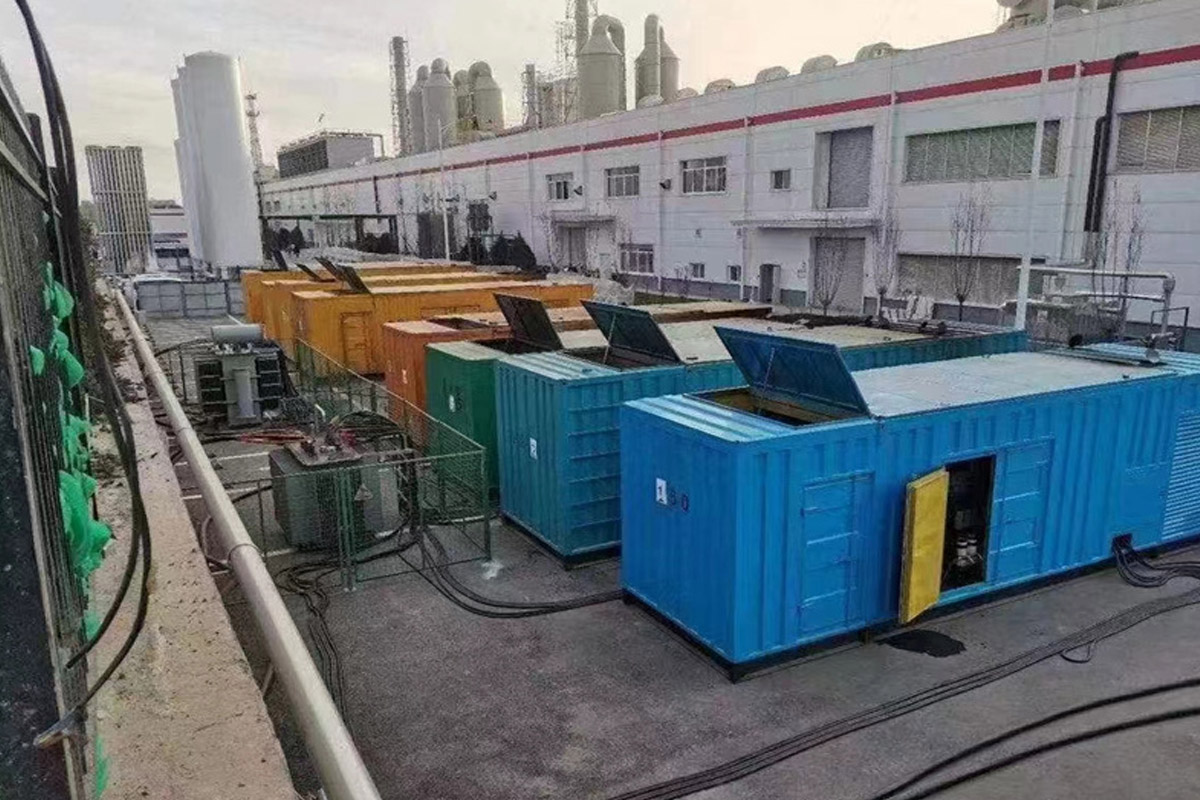 钦南发电机租赁施工现场